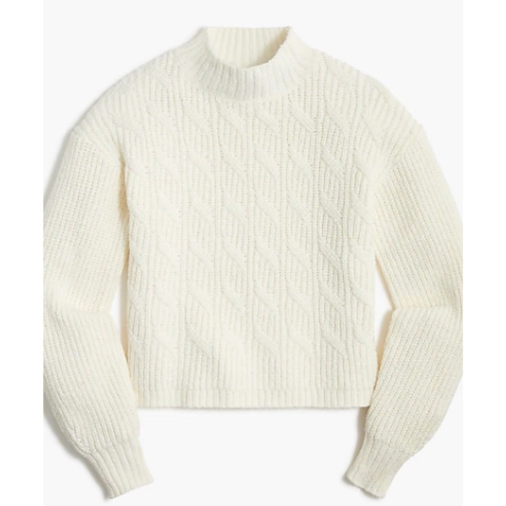 J.Crew Cotton-blend cable mockneck sweater